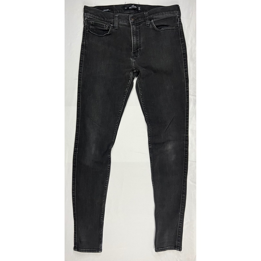 Hollister Super Skinny Jeans Mens 32x34 Faded Black Advanced Stretch Denim